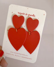 Charger l'image dans la galerie, Maxi boucles d'oreilles double cœur "Bonita"