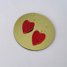 Charger l'image dans la galerie, Créoles cœur cuir pailletté