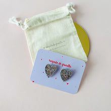 Charger l'image dans la galerie, Petite puces en forme de cœur cuir pailletté