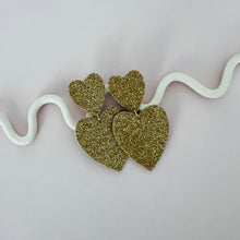 Charger l'image dans la galerie, Maxi boucles d'oreilles double cœur "Bonita" version paillettes