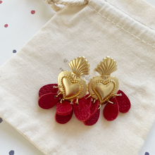 Charger l'image dans la galerie, Boucles d'oreilles Ex voto coeur sacré ( petites motifs )