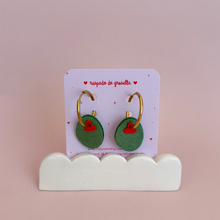 Charger l&#39;image dans la galerie, Créoles olives réversibles Vert / Noir
